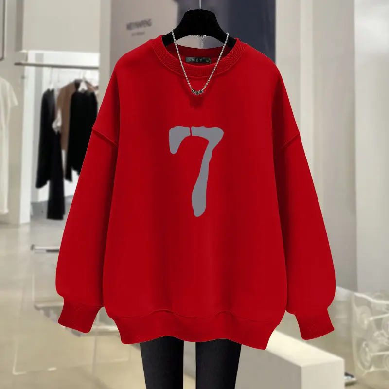 Autumn New Fashion Y2k Letter Printed Pullovers Women Clothing O-neck Long Sleeve Sweatshirts Vintage Loose Casual Hoodies