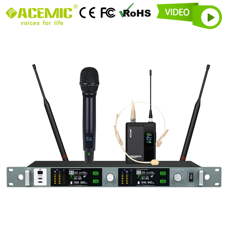 

Stage Microphone Wireless Professional Voice Handheld Headset Radio System for Theatre Drama Opera Live Vocal Sing Performance