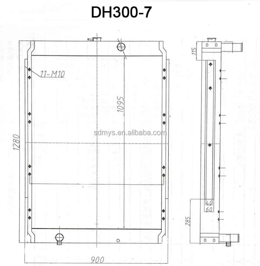 Excavator accessory DH220-5/7 hydraulic oil radiator  for Daewoo Doosan P158LE-1 Generator  Radiator