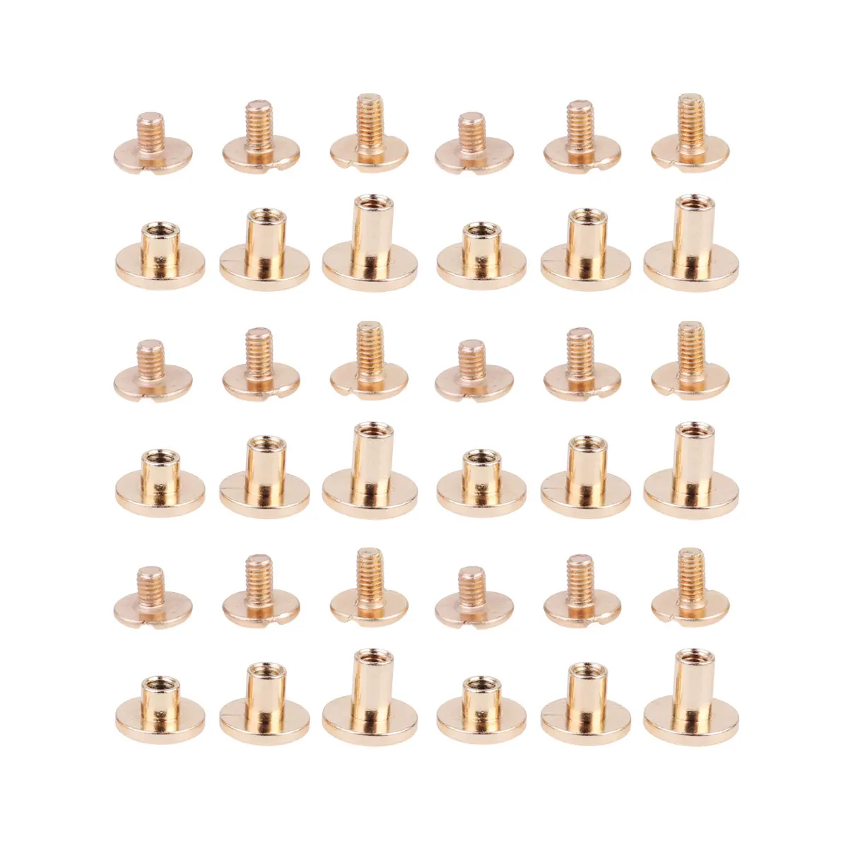 

30 pcs Flat Head Rivet Screws Notebook Stud Belt Harness Nail Copper Rivet Fastener Durable Lightweight Eco Friendly Quality