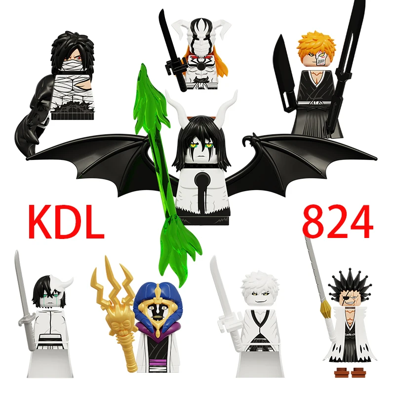 KDL824 Bleach blok bangunan Renji Gin IChigo Yhawch Sousuke tousirou Rukia jaegerjaquque aksi angka Bricks anak laki-laki anak Perempuan Chi