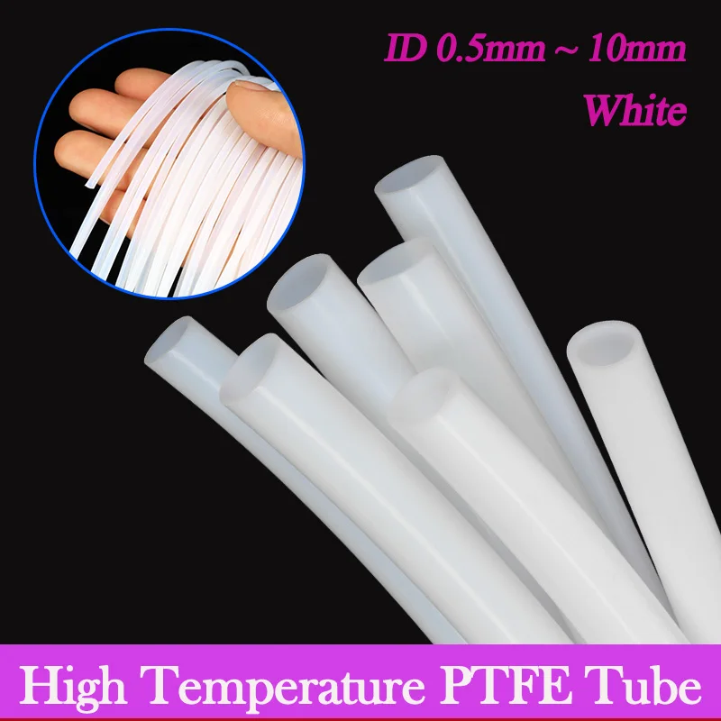 

Молочно-белая трубка из ПТФЭ, диаметр изолированного шланга FEP 600 В. 0,5 1 2 2,5 3 4 5 6 7 8 10 мм экструдер J-образная головка жесткая труба для деталей 3D-принтера