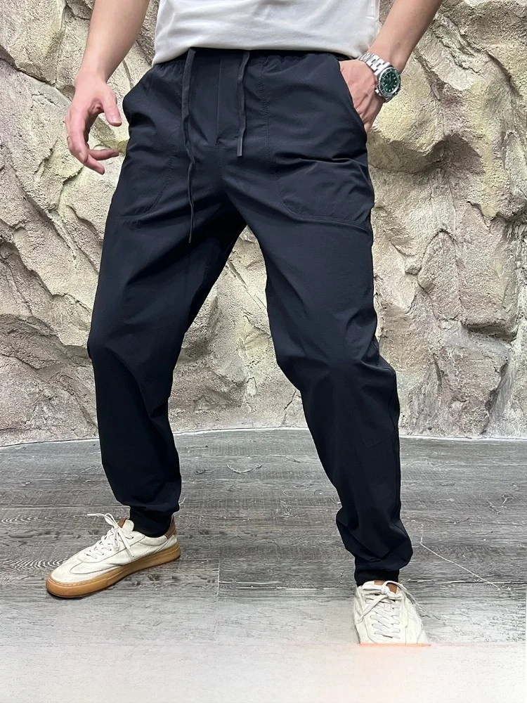 

Qui Dry дышащие тонкие повседневные брюки серии ABC на открытом воздухе с эластичной резинкой на талии, легкие прямые брюки на весну и лето