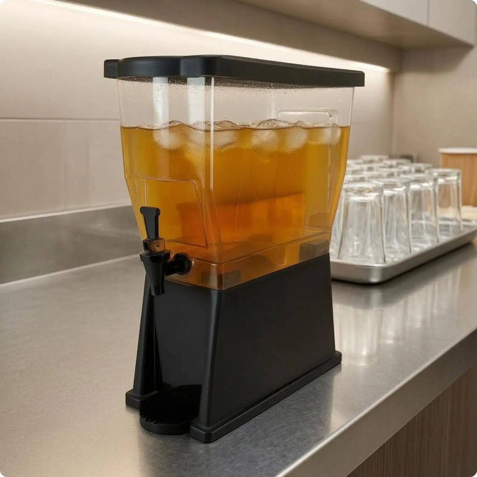 Rectangular Beverage Dispenser with Tap Cold Drink Container 11L PC Drinkware for Tea Coffee Juice Station