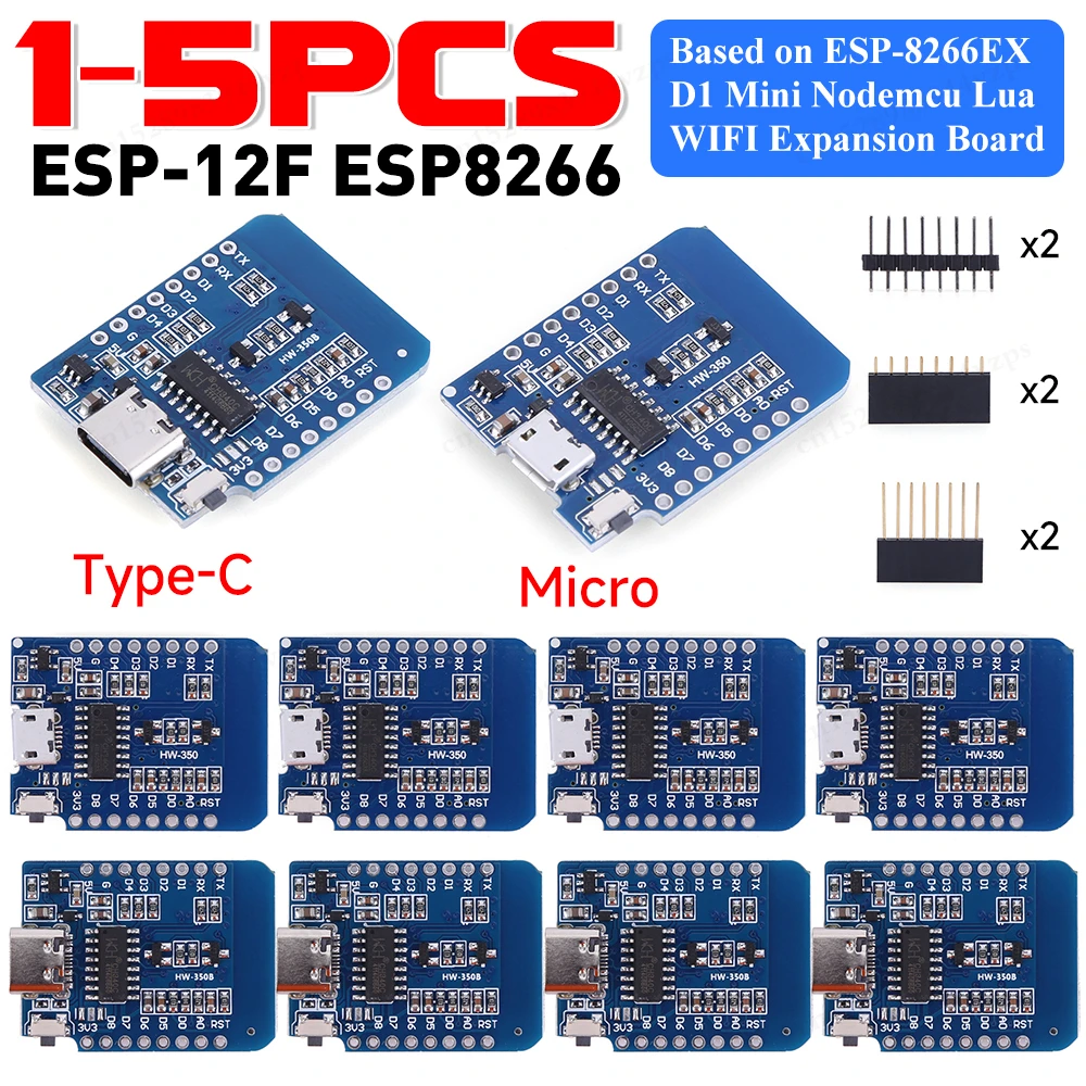 1-5 قطعة Type-C مايكرو USB D1 Mini NodeMcu ESP8266 ESP-12F Mini NodeMCU Lua 4M بايت واي فاي وحدة وحدة واي فاي لاسلكية لاردوينو