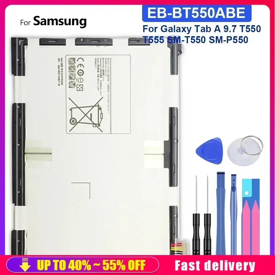 Rechargeable Portable Battery EB-BT550ABE 6000mAh For Samsung Galaxy Tab A 9.7 T550 T555 SM-T550 SM-P550 SM-P351 Batteries