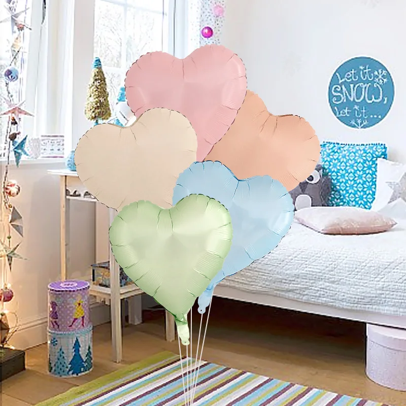 

5Pcs Cream Color Heart Aluminum Film Balloon White Star Balloons Birthday Party Decoration Wedding Ball DIY Party Supplies