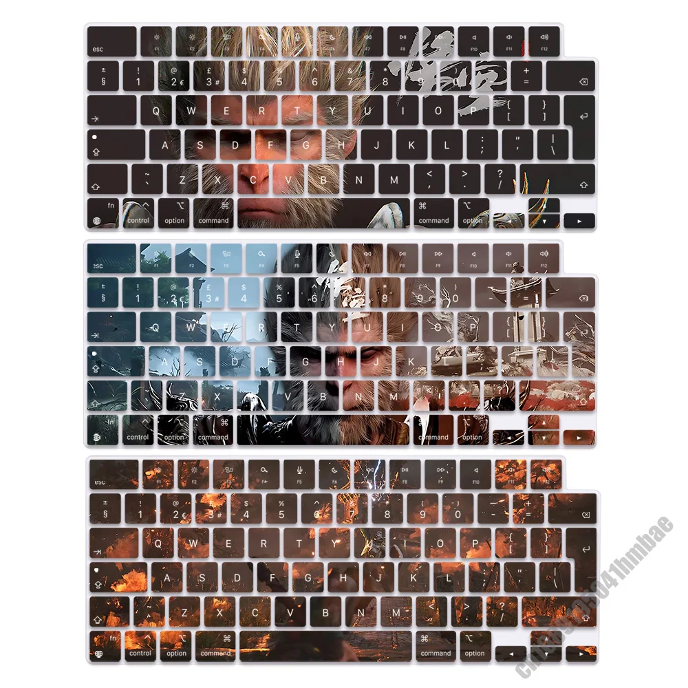 Black Myth Wukong EU Layout Soft Silicone Keyboard Cover for Macbook pro 14 M1 M2 M3 A2442 A2485 A2779 A2780 Air M2 1M3 A2681