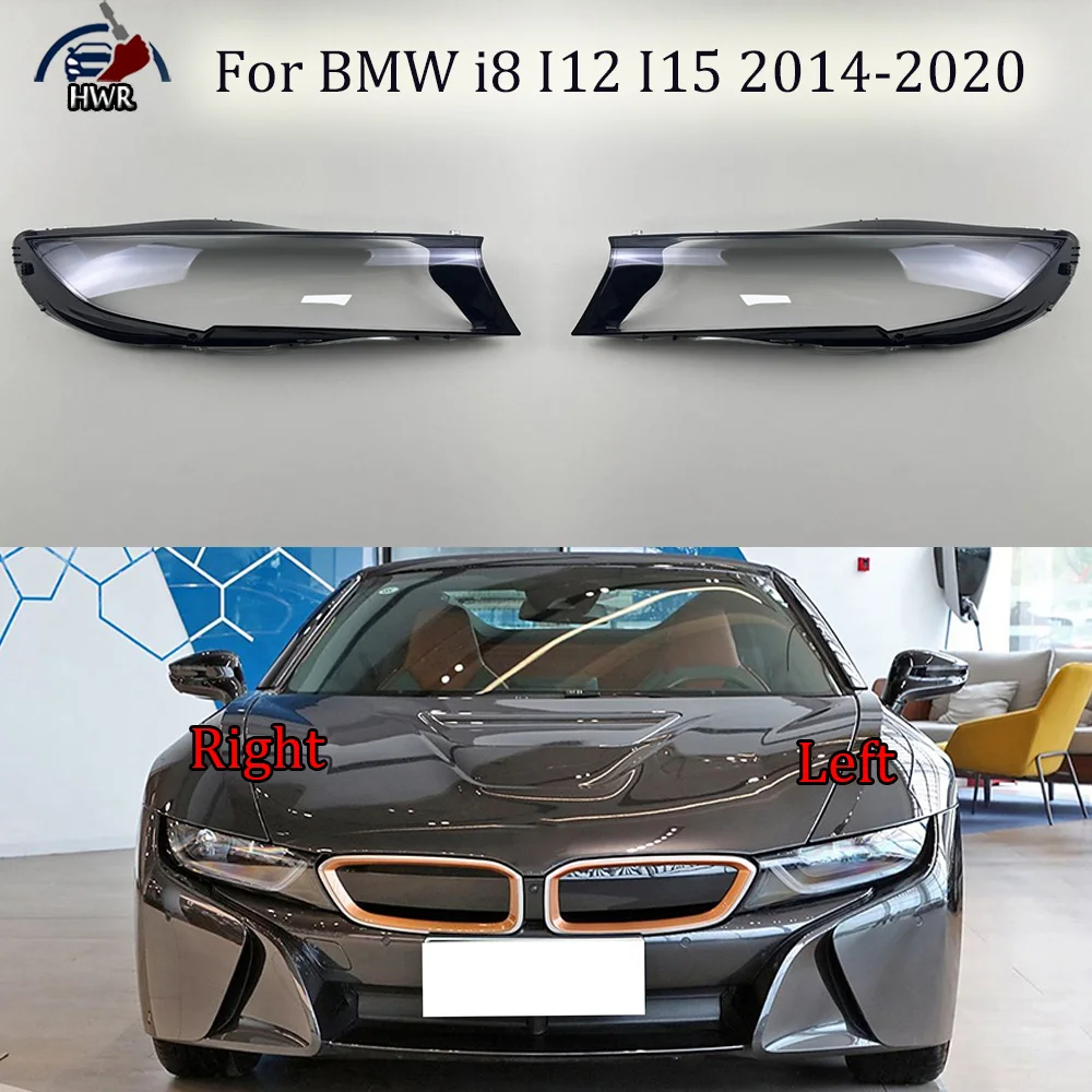 

For BMW i8 I12 I15 2014 2015 2016 2017 2018 2019 2020 Headlamp Transparent Lampshade Shell Masks Headlight Cover Lens Plexiglass