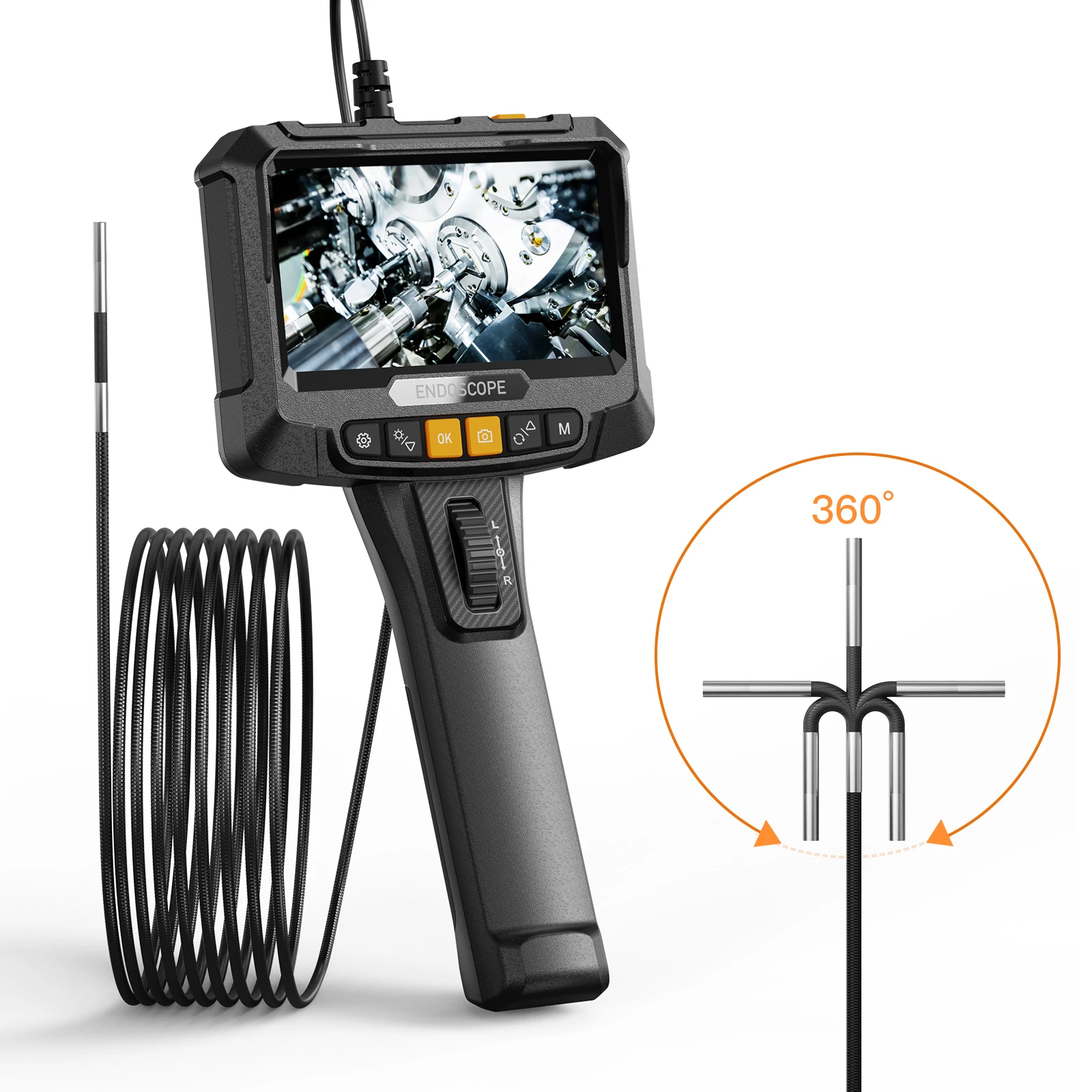 S10 3.9mm 2m Endoscope Two Ways 360 Degree Waterproof Industrial Articulating Borescope Steering Endoscope Camera