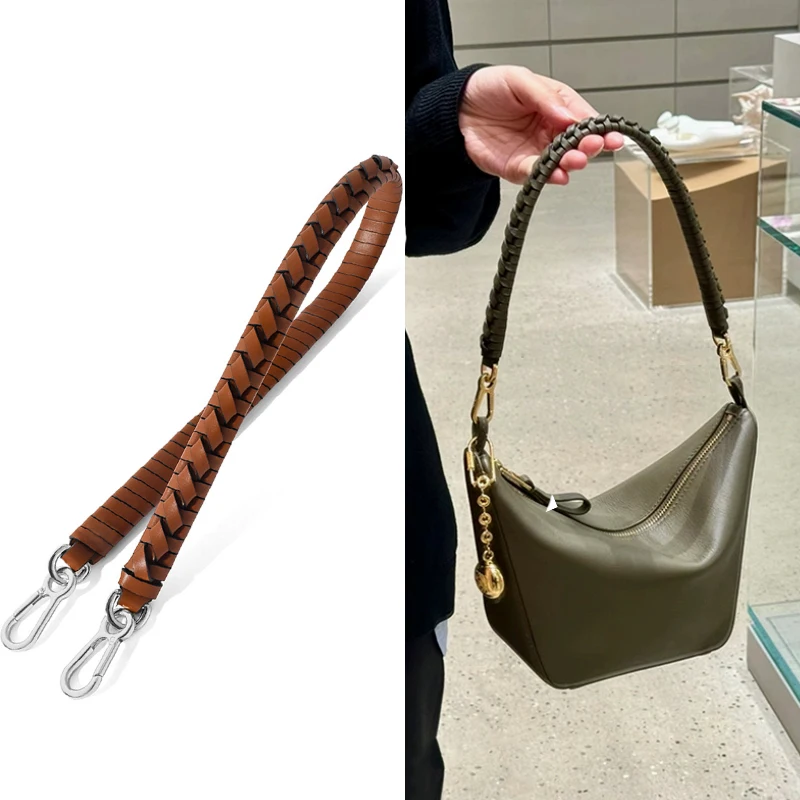 

100% Genuine Leather Weave Strap for Loewe Puzzle Fold Hobo Shoulder Handle Modified Replacement Straps Bag Accessories