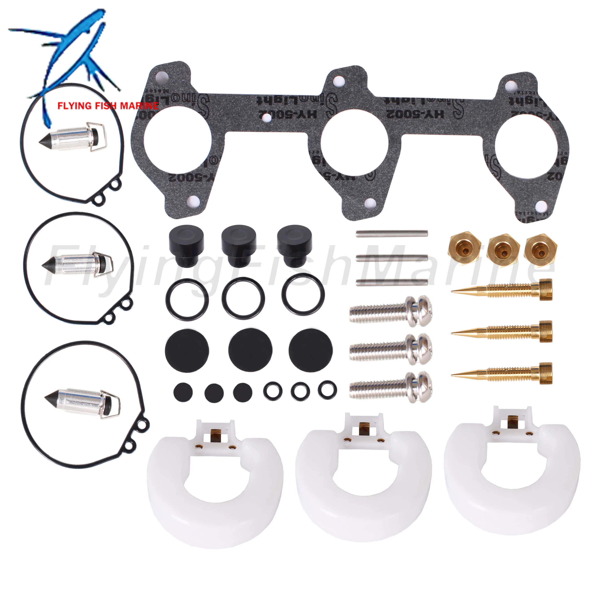 Boat Engine 6H3-W0093-02 01 00 03 18-7766 Carburetor Repair Rebuild Kit & Gasket for Yamaha 60HP 70HP