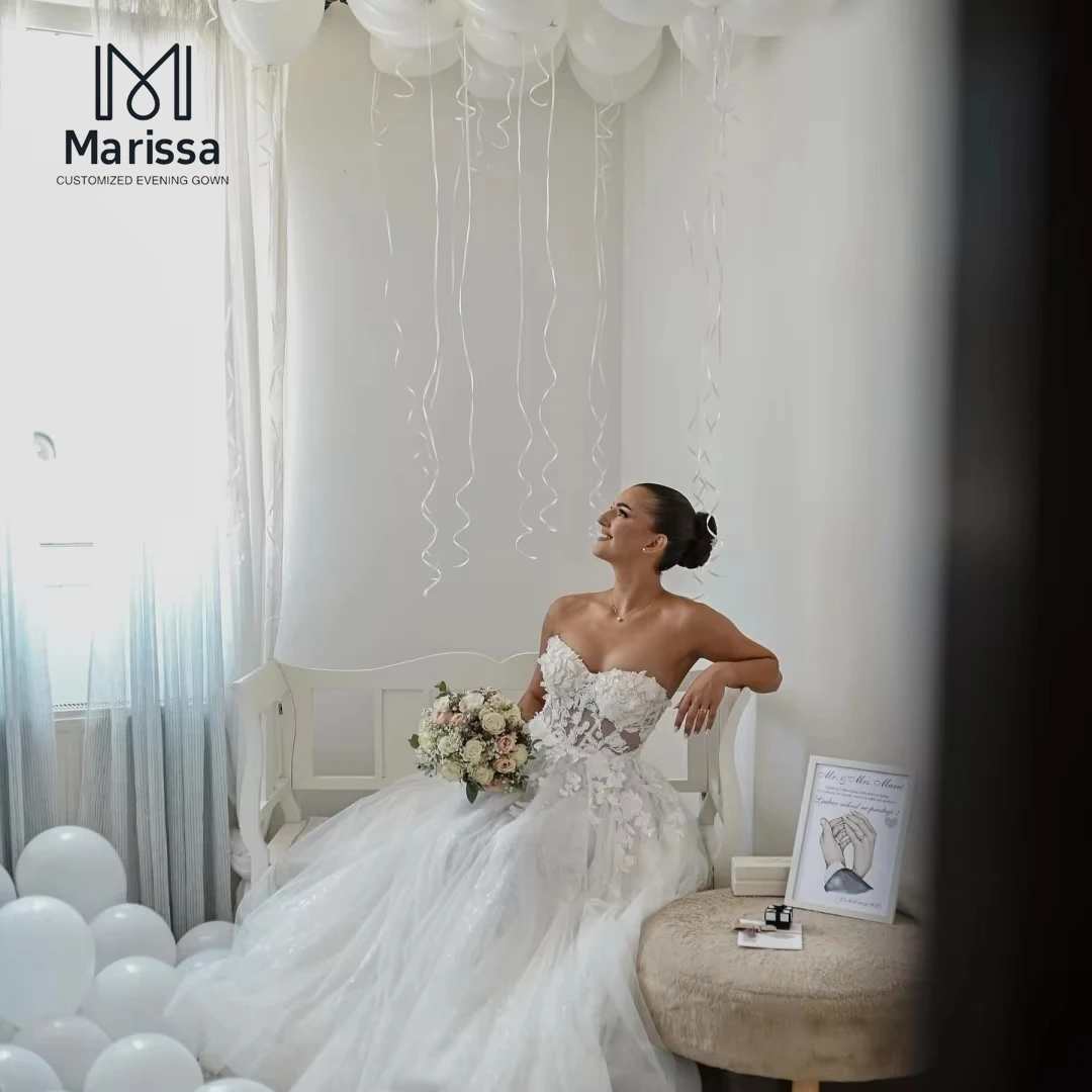 Marissa A-line Tulle Elegant Prom Dresses 2025 Lace Print Custom Made Ball Gown Wedding Party Dress Off-shoulder Evening Woman