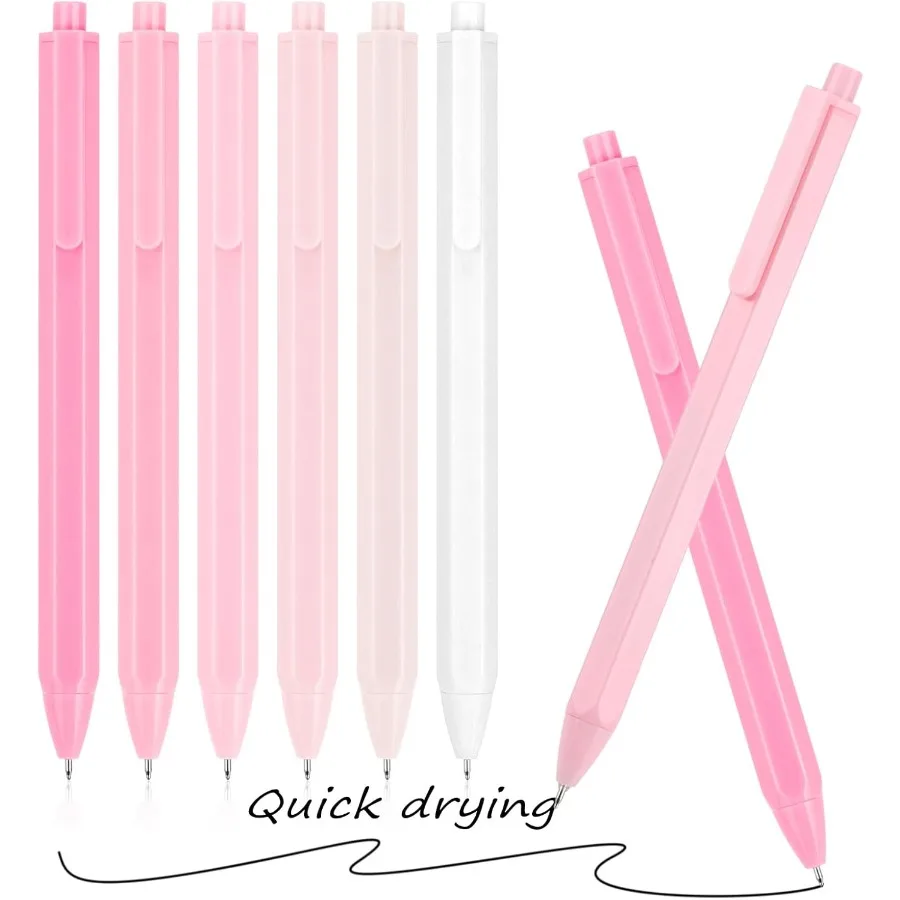 أقلام حبر جاف جمالية معكرون الوردي الباستيل الرول الكرة أقلام 0.5 مللي متر قابل للسحب حبر جل أقلام الحبر الأسود لطيف قلم بسن بلية حزمة