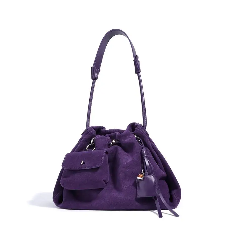 

Роскошная сумка-хобо на шнурке, стильная плиссированная сумка-облако, простая сумка в стиле ретро, сумка на плечо из натуральной кожи с магнитной пряжкой для женщин