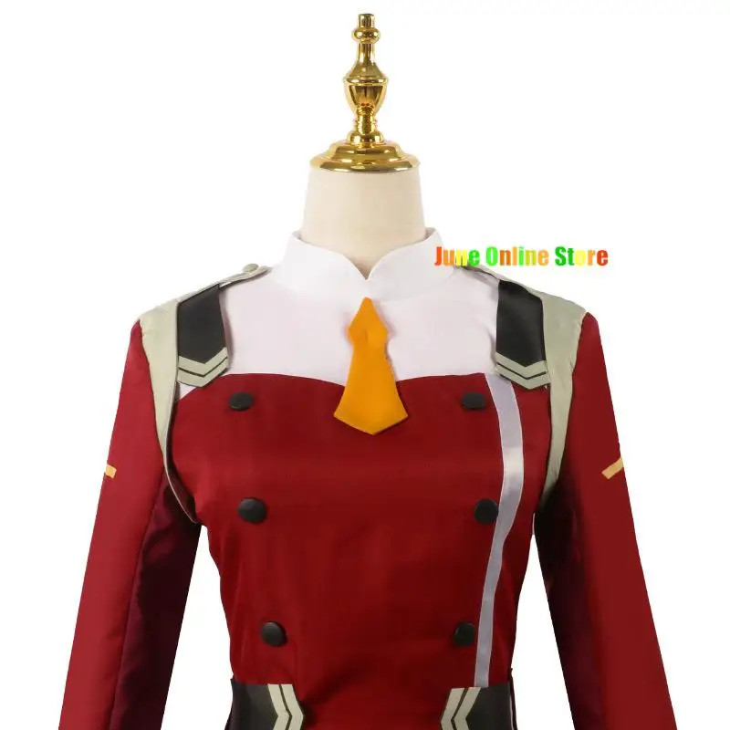 02 Cosplay-Kostüm, Spiel DARLING DARLING in the FRANXX Zero Two, Cosplay-Kostüm, Kleid, Damen, Cosplay, sexy Kleid, Stirnband, Perückenschuhe