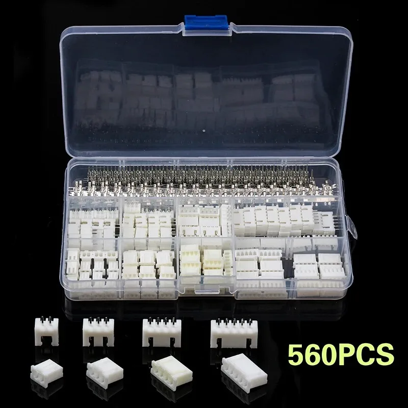 560pcs XH2.54 JST Male Female Connector 2 3 4 5 Pin Cable Wire Terminal Connector Cables Socket Pin Header Dupont Wire Connector