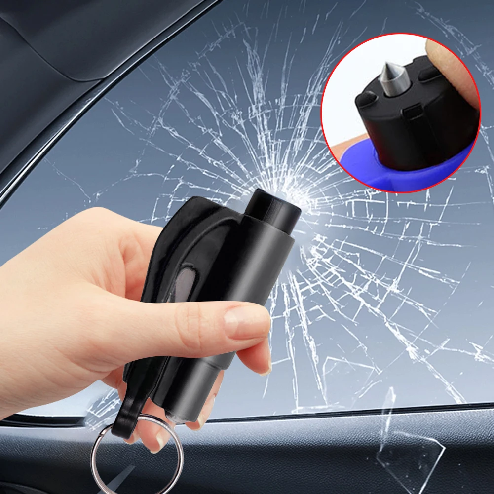 Martillo de seguridad para coche 3 en 1, interruptor de ventana y cuchilo de cinturón de seguridad, llavero multifunción, herramienta de rescate de emergencia, accesorios para automóviles, 1-5 uds.