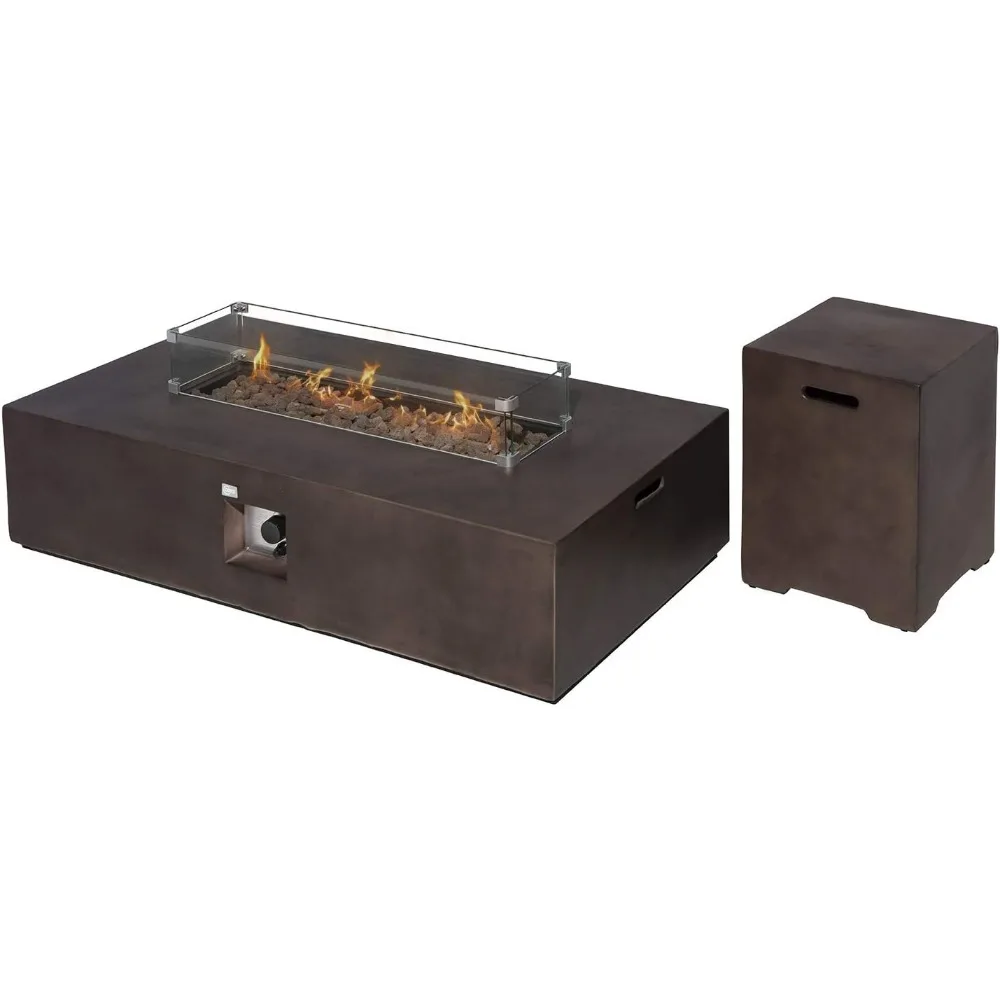 

Комплект из 2 уличных пропановых столиков-очагов, 142x71 см, (50 000 BTU) с баллоном 9 кг, защитой от ветра и водонепроницаемым чехлом для сада