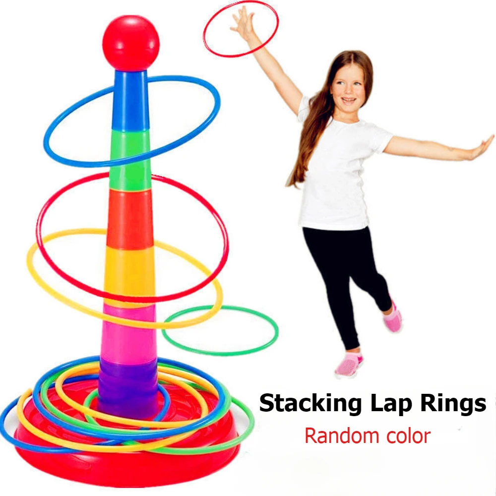 Colorful Plastic Sport Ring Toss Game Set for Kids, Outside Toy Family Christmas Party Games Gifts, Kids Sports Educational Toys