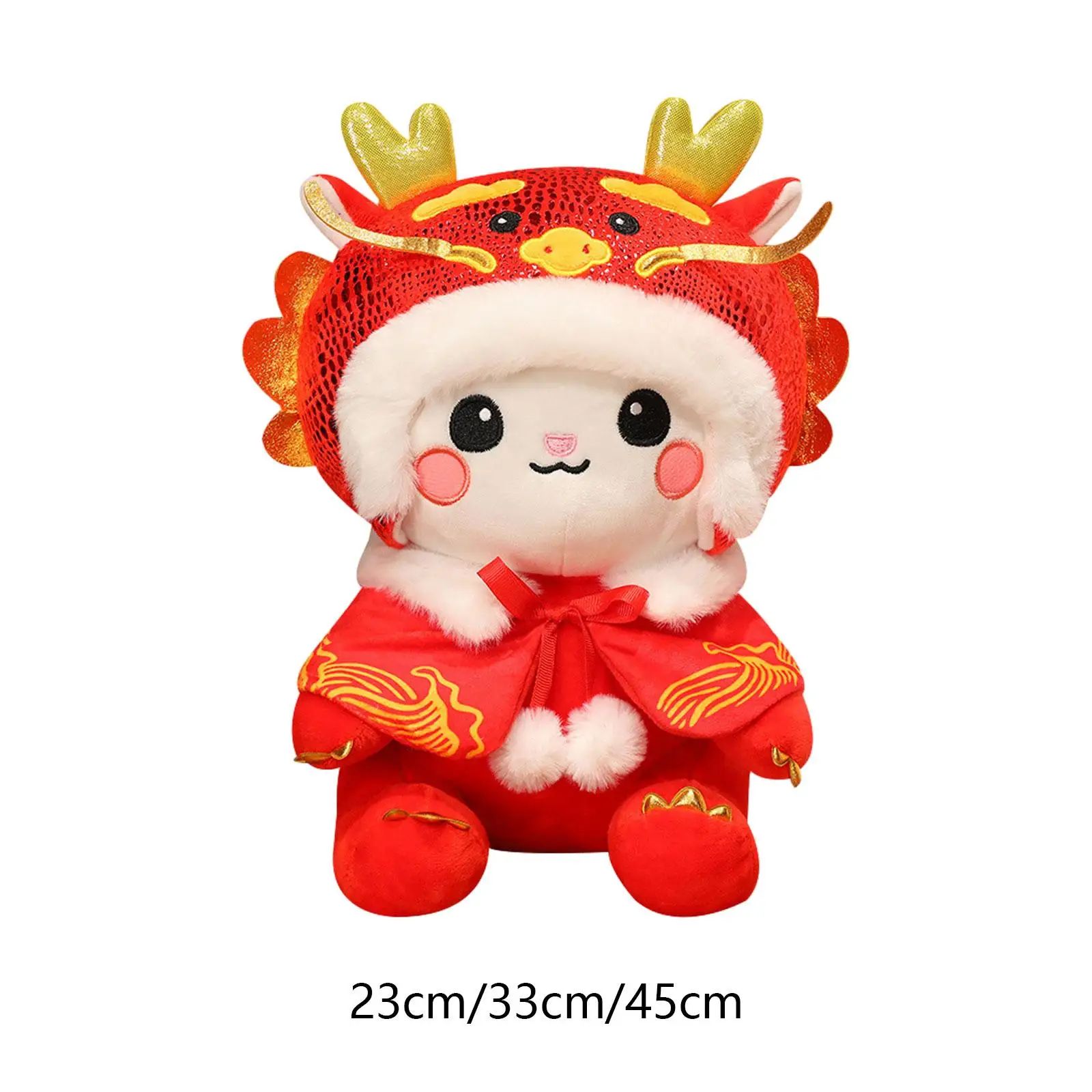 Soft Stuffed Animal Toy Chinese New Year Dragon Plush Doll,Cute Lightweight Spring Festival Toy for Living Room Shop