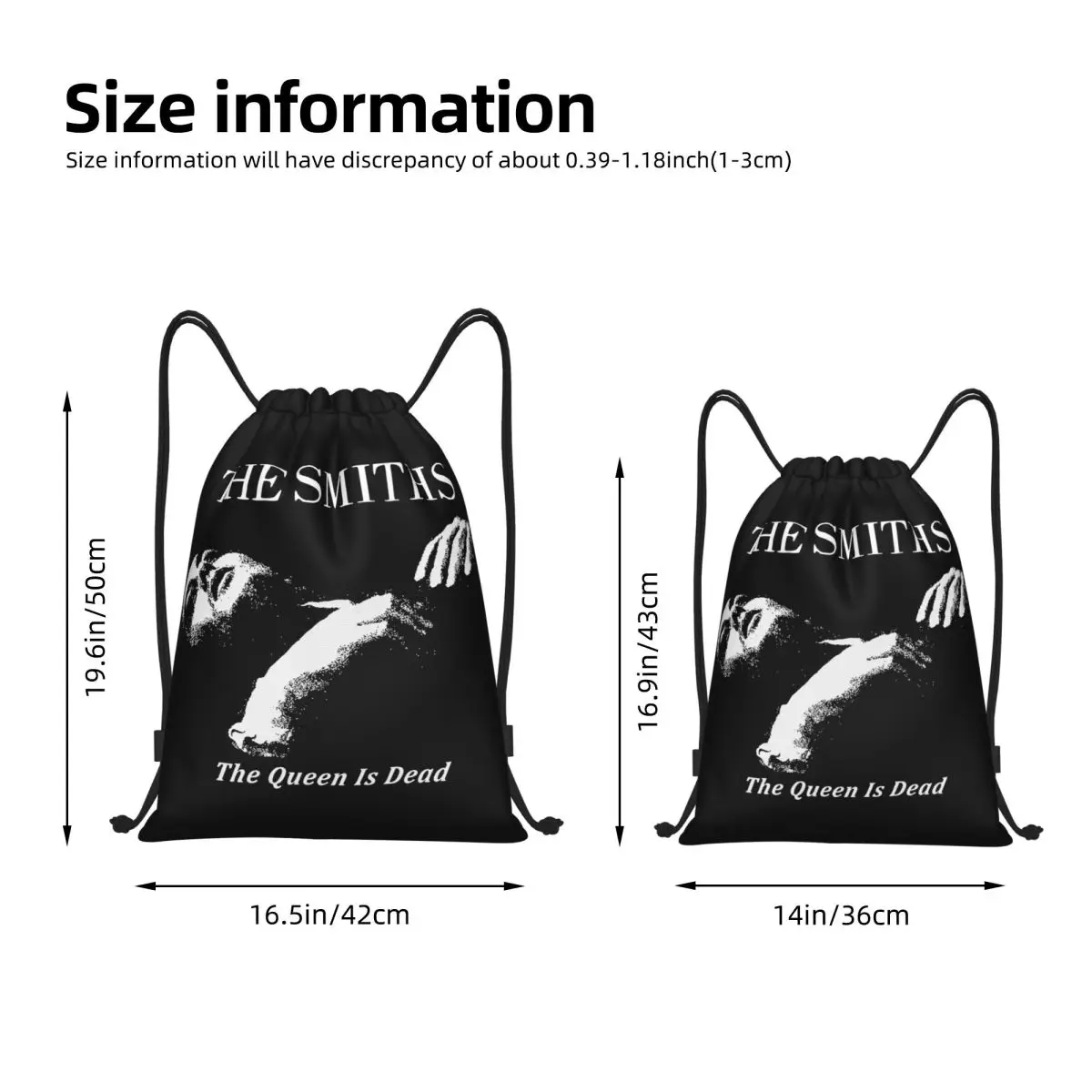 The Smiths The Queen Is Dead Drawstring Backpack Sports Gym Bag 1980's Rock String Sackpack for Cycling