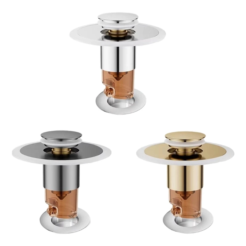 

Сливной фильтр для раковины Корзина для слива Сливная пробка Нажимные сердечники с отскоком Сливной фильтр Противозасоряющиеся