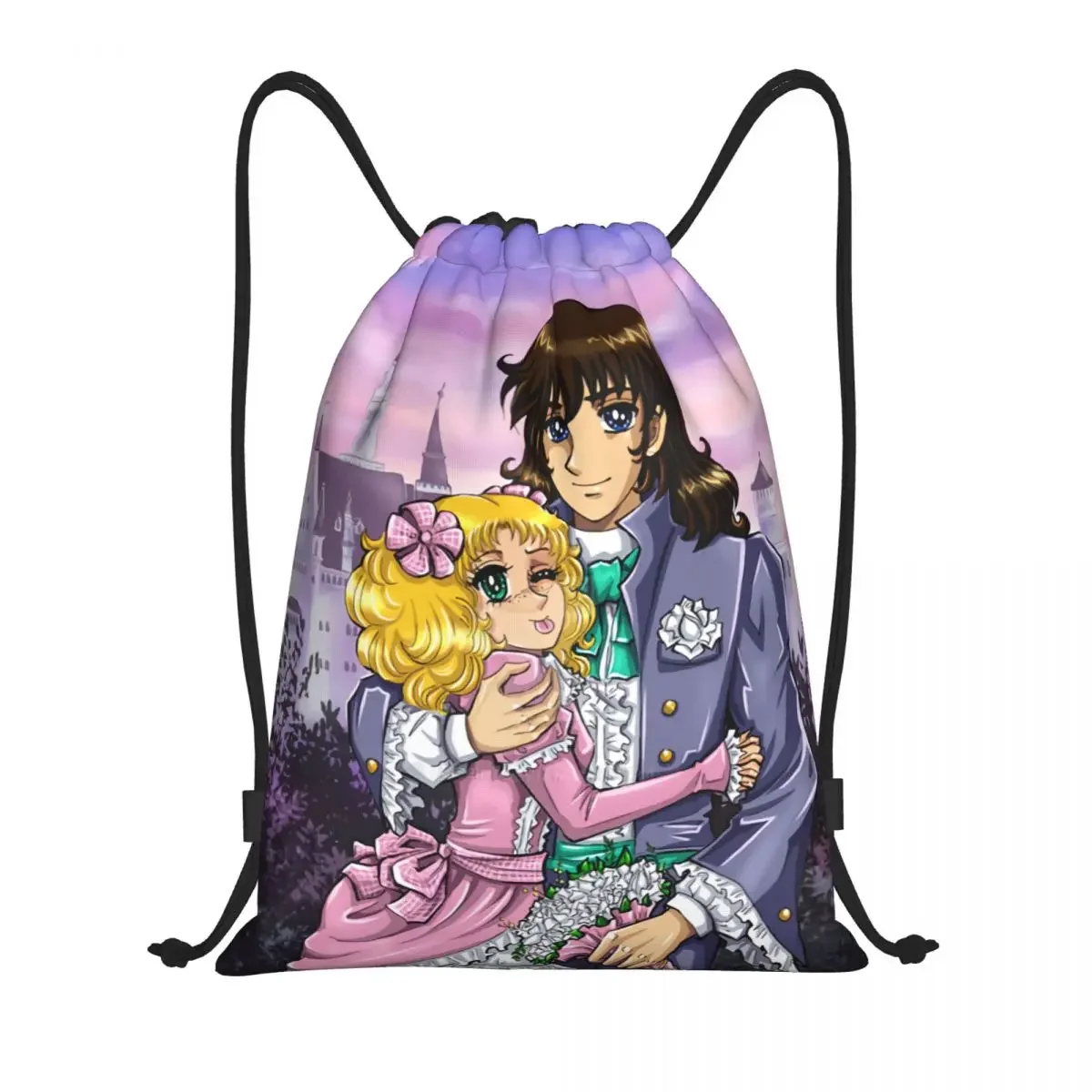 Bolsa personalizada con cordón de caramelo para ir de compras, mochilas de Yoga, mujeres, hombres, Anime, Manga, dibujos animados, chica, deportes, gimnasio