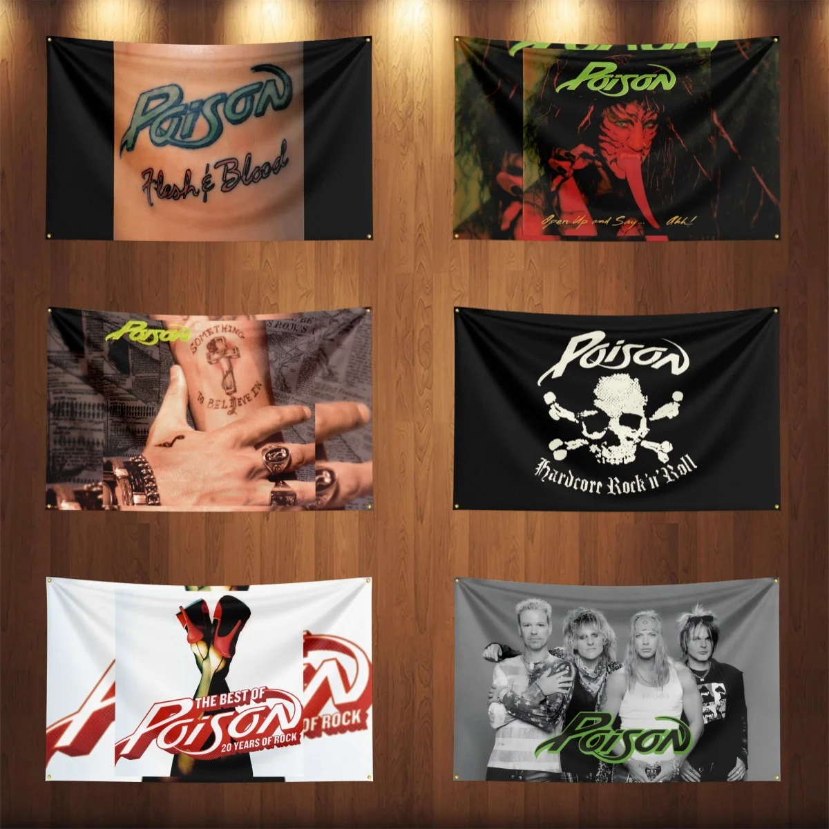 3x5 Ft Heavy Rock Band P-P-Poisons Flagge Polyester Digitaldruck Banner für Schlafzimmer Wandkunst Out Door Tapisserie Decora