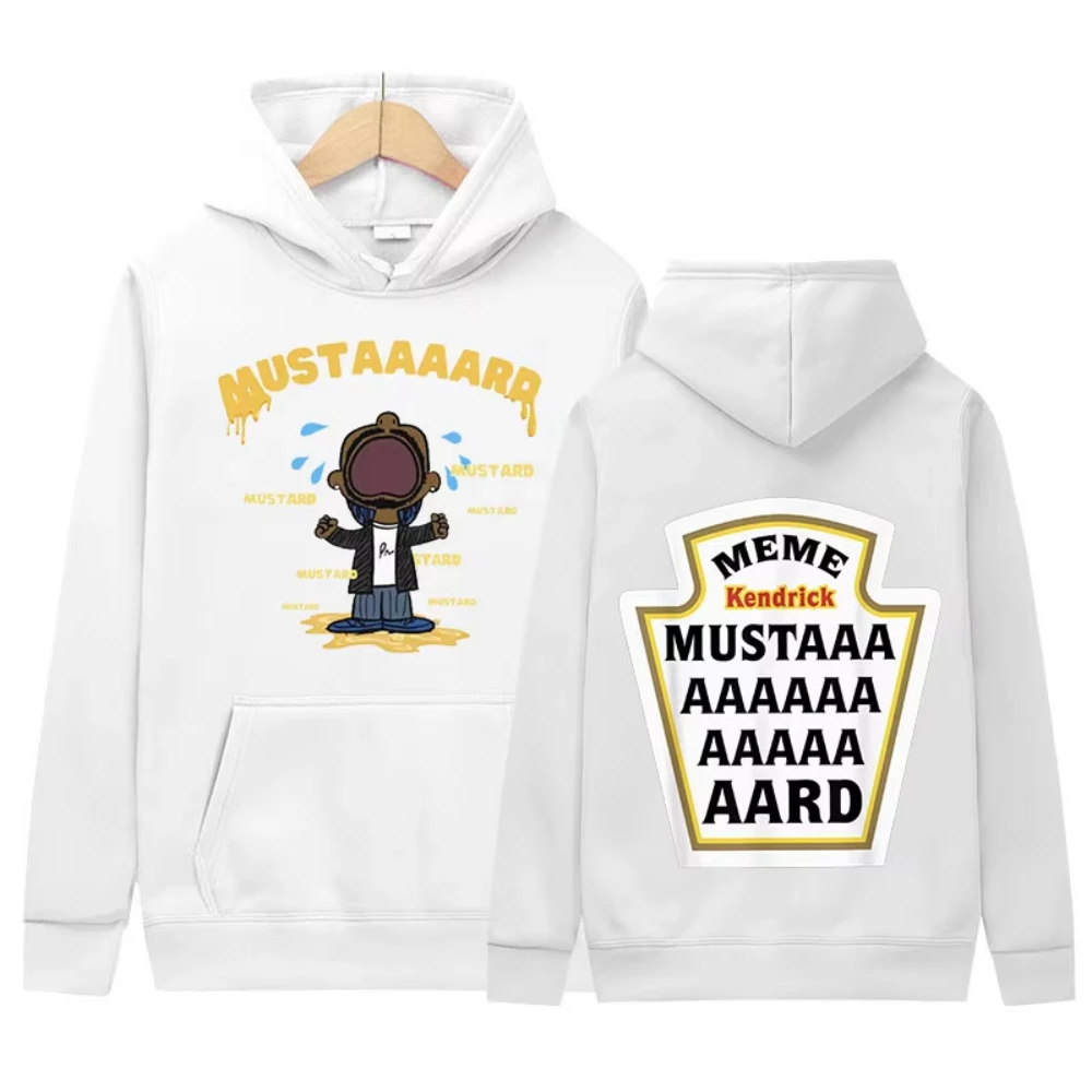 كندريك لامار الخردل علامة الجرافيك هوديي الرجال النساء الرجعية عالية الجودة موضة البلوز الهيب هوب ملابس فضفاضة البلوز هودي #2