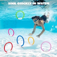4pcs/1 set of colorful underwater swimming pool diving props, suitable for throwing, diving, and circular diving equipment.