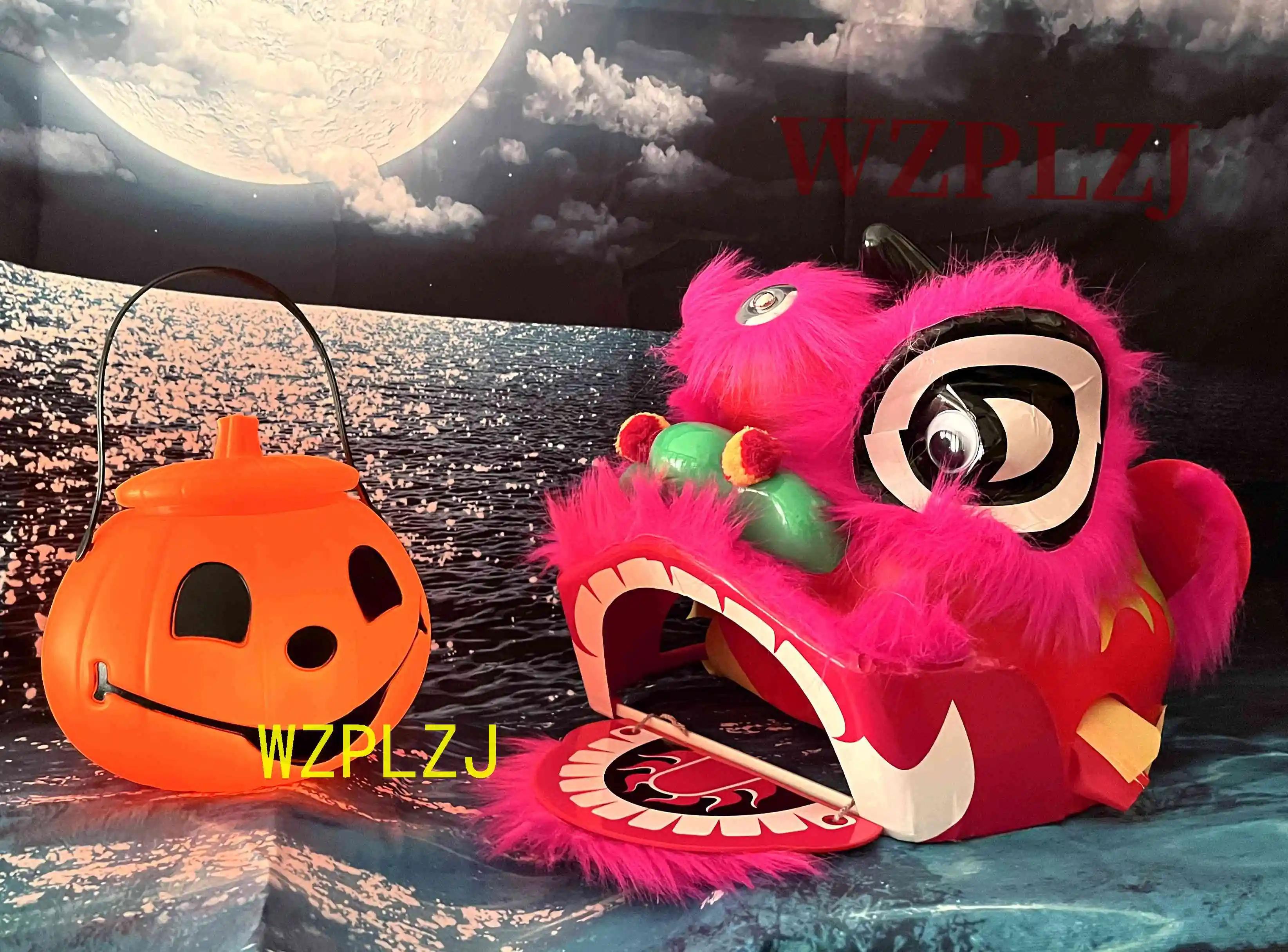 

Halloween cloak 12inch Lion Dance Costume Pumpkin Lantern Candy box 3-5 Age Kid Play Party Carnival Outdoor Parade Stage Mascot