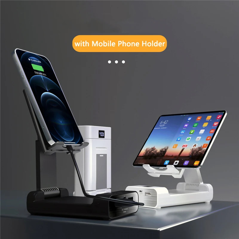 

5000/10000mAh Power Bank Foldable Phone Holder Charger Stand External Battery Powerbank For iPhone iPad Samsung Xiaomi Poverbank