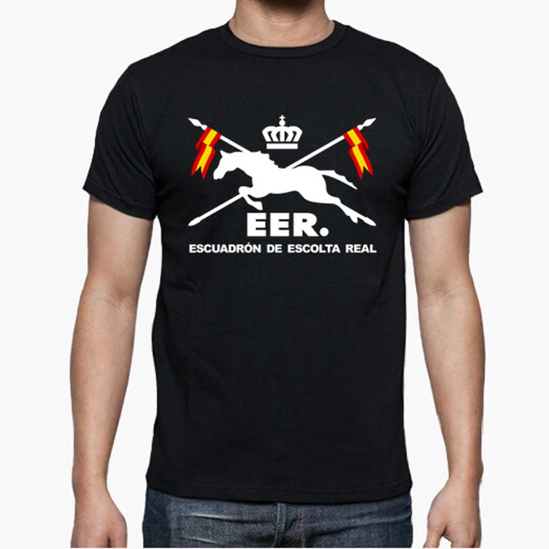 

Camiseta Escuadrón De Escolta Real Española, 100% Algodón, De Alta Calidad, Casual