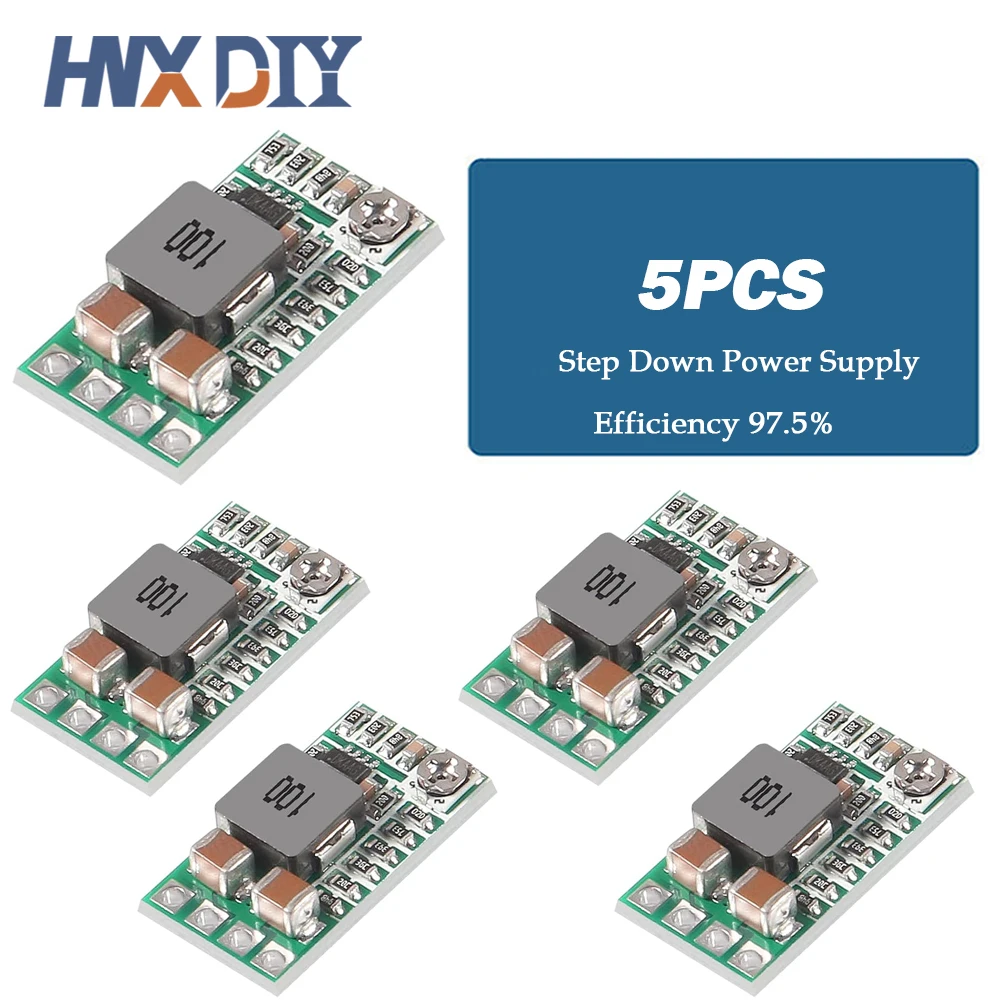 5/10pcs Mini DC-DC 4-20V To 5V 3A Step Down Power Supply Module Buck Converter Adjustable Efficiency 97.5%