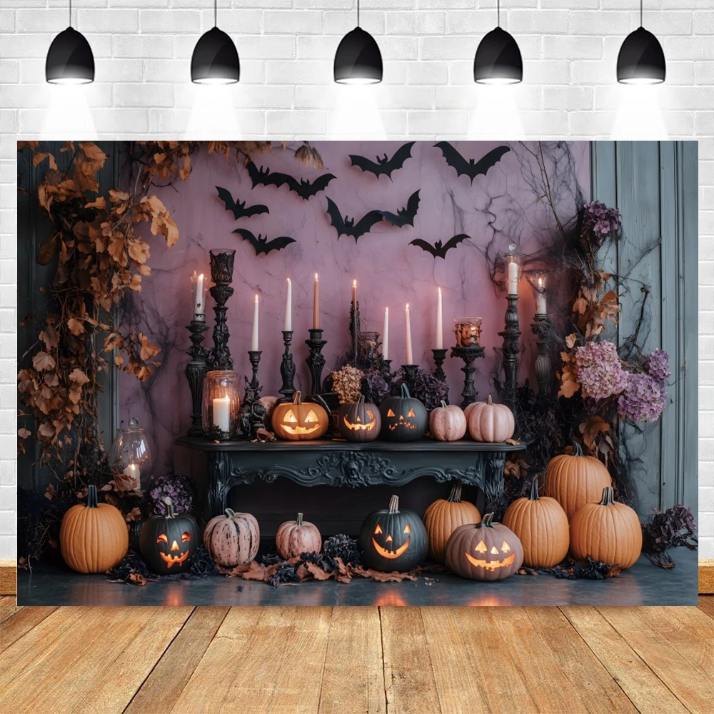 Newborn Baby 1st Birthday Photography Backdrops Halloween Interior Wall Kids Portrait Background Party Decoration Photo Props