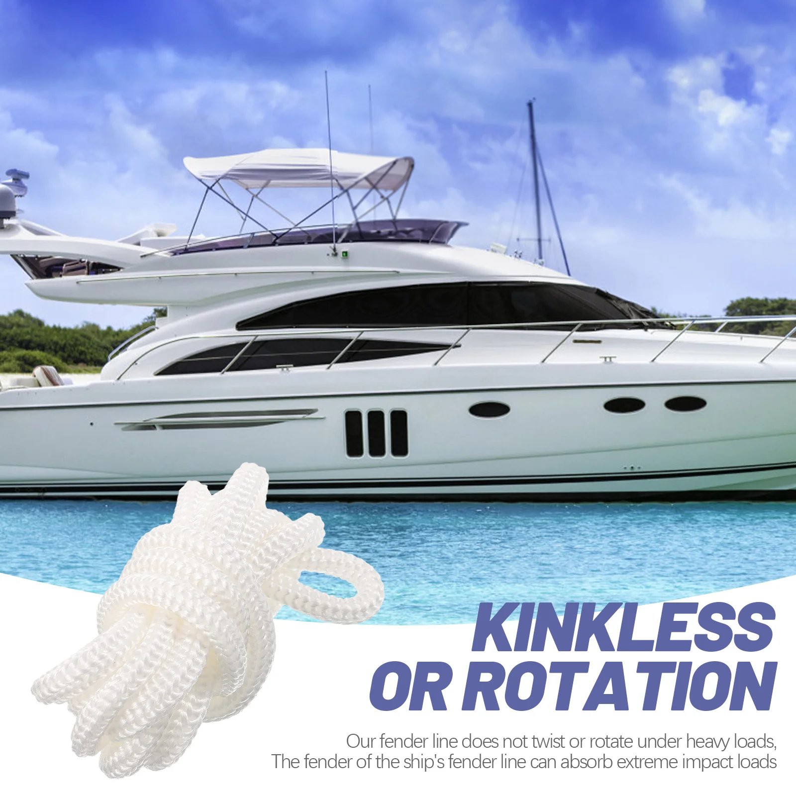 

Marine Rope Boat Rail Cleat Line Safety Adjuster for Kayak Cruise Water Sports Universal Fending Board Rope with Boat Supplies