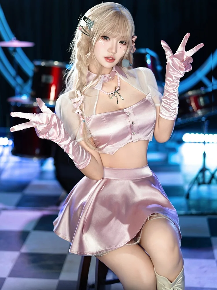 

Сексуальный костюм для выступлений K-Girl, сетчатый, для школьных клубов, баров, KTV, танцевальный, весна 2026