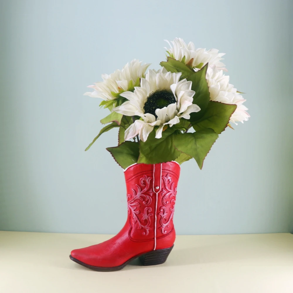 Kreative Stiefelförmige Vasen aus Kunstharz, Blumentopf, Wohnzimmer-Tischdekoration, Blumenarrangement, Hydroponischer Pflanzenbehälter – Detail 5