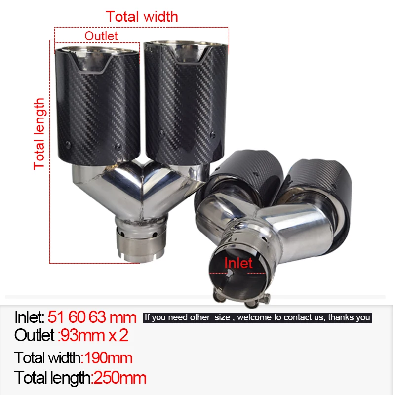 Performance Exhaust Dual Pipes Carbon Fiber For Car Accessories Muffler Modify For Bmw Automotive