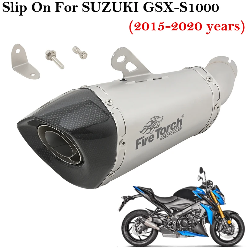 For SUZUKI GSX-S1000 GSX S1000 2015 - 2020 Motorcycle Exhaust Escape Systems Modify Mid Link Pipe Carbon Fiber Muffler DB Killer