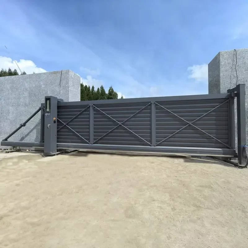 Intelligent Garden Sliding Gate Aluminum Cantilever Sliding Fence Gate Electric Driveway Gates for Study, Hospital, Etc.