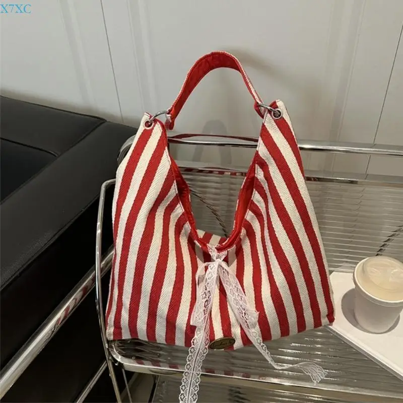 X7XC bolso mano para mujer, elegante bolso para axila, bolso hombro a rayas, bolso sencillo para ir trabajo, bolso para