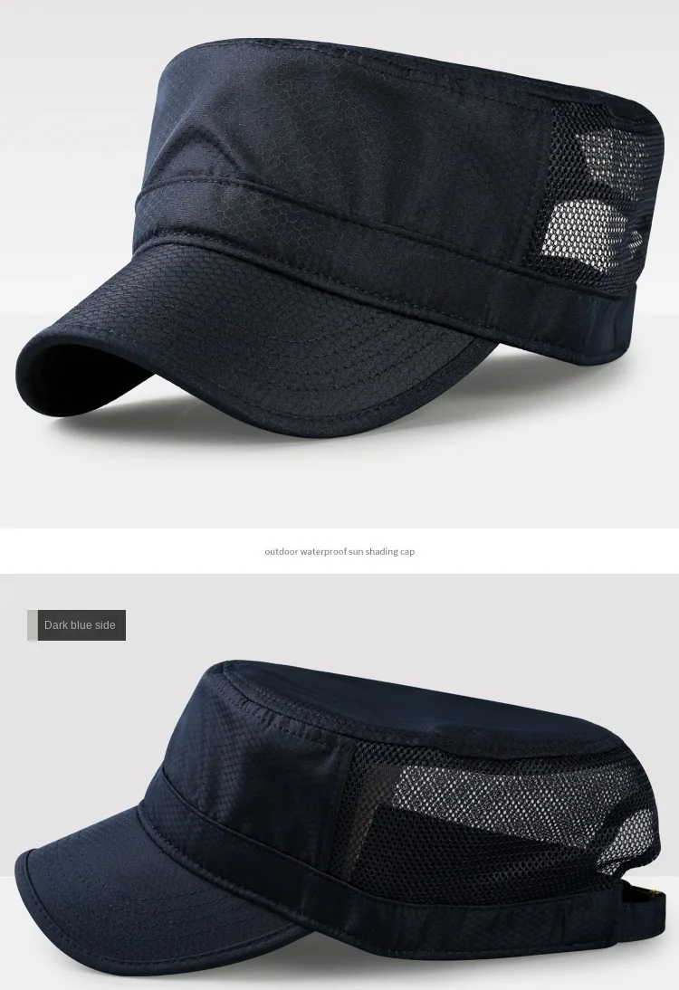 Atmungsaktive Mesh-Kappen für Männer und Frauen, Kadettenmütze, Flacher Schirm für Große Köpfe Schnell Trocknende Mütze Übergröße 56-59cm, 60-65cm – Detail 14