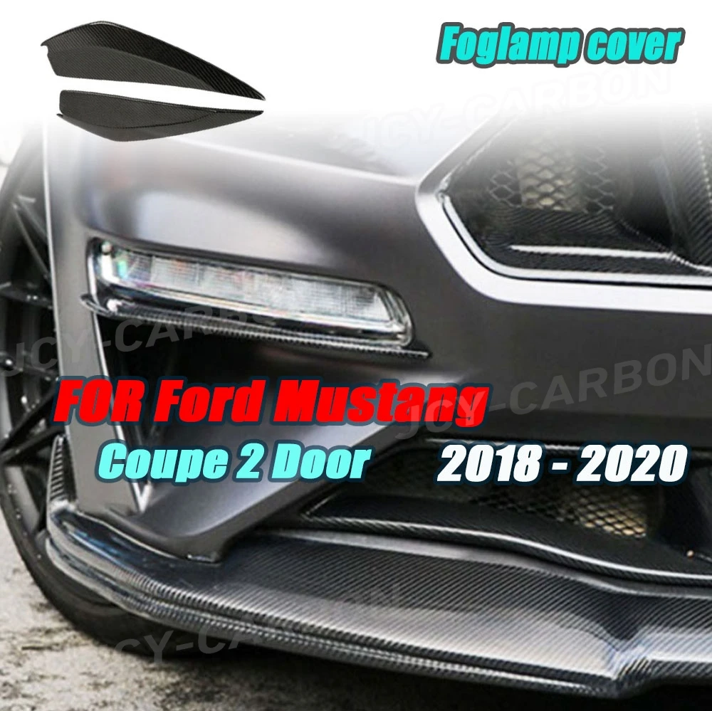 

2PCS Carbon Fiber Headlight Eyebrows For Ford Mustang Coupe 2 Door 2018-2020 Headlamps Eyelids Eyelashes Decoration