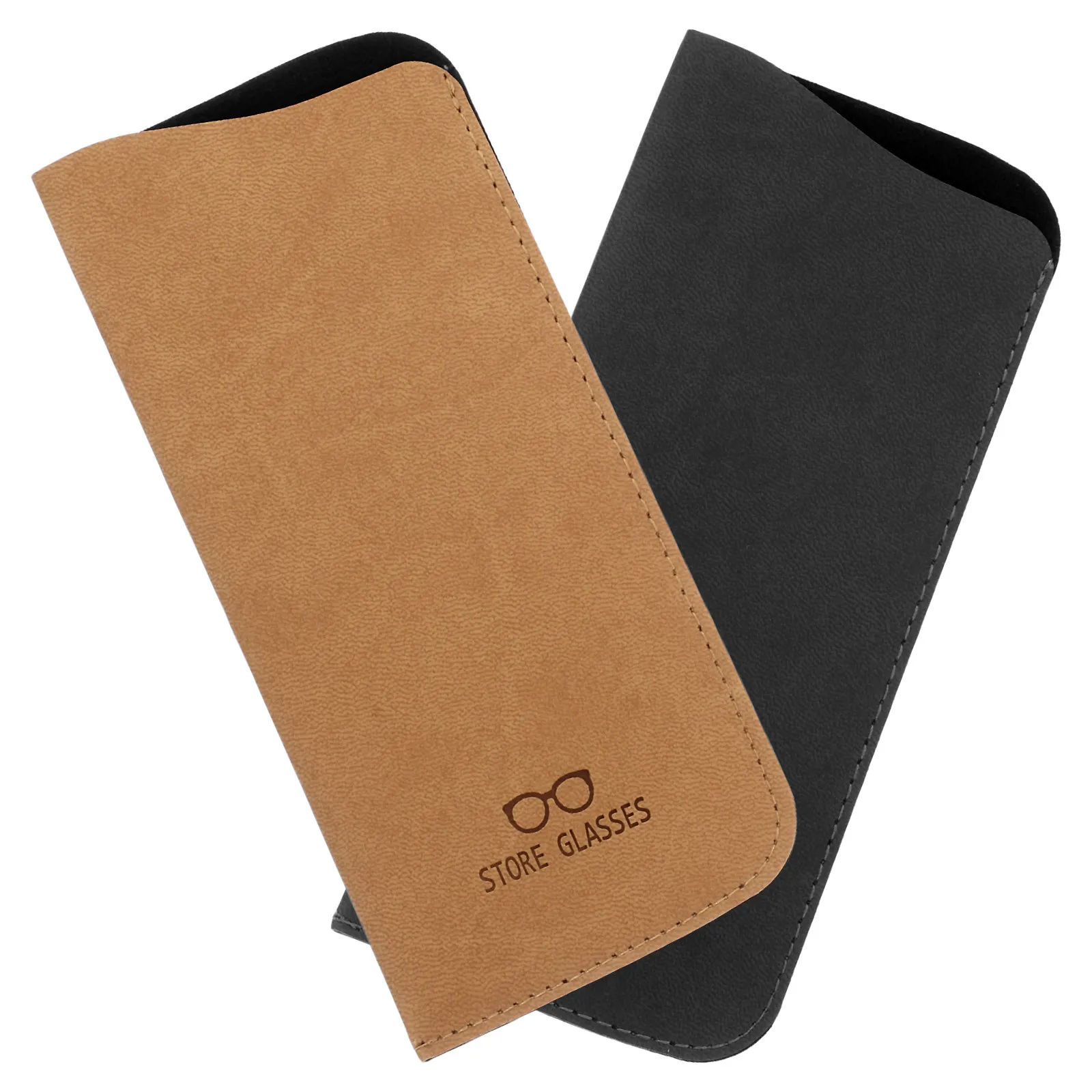 

2Pcs Eyeglasses Bag PU Pouch Portable Eyewear Sleeve for Sunglasses Reading Glasses Protection