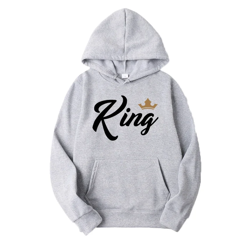 2024 King Queen Prince Princess Printing Couple Hoodie Family Sweater Suit Parent-child Clothing Hooded Sweatershirts Streetwear