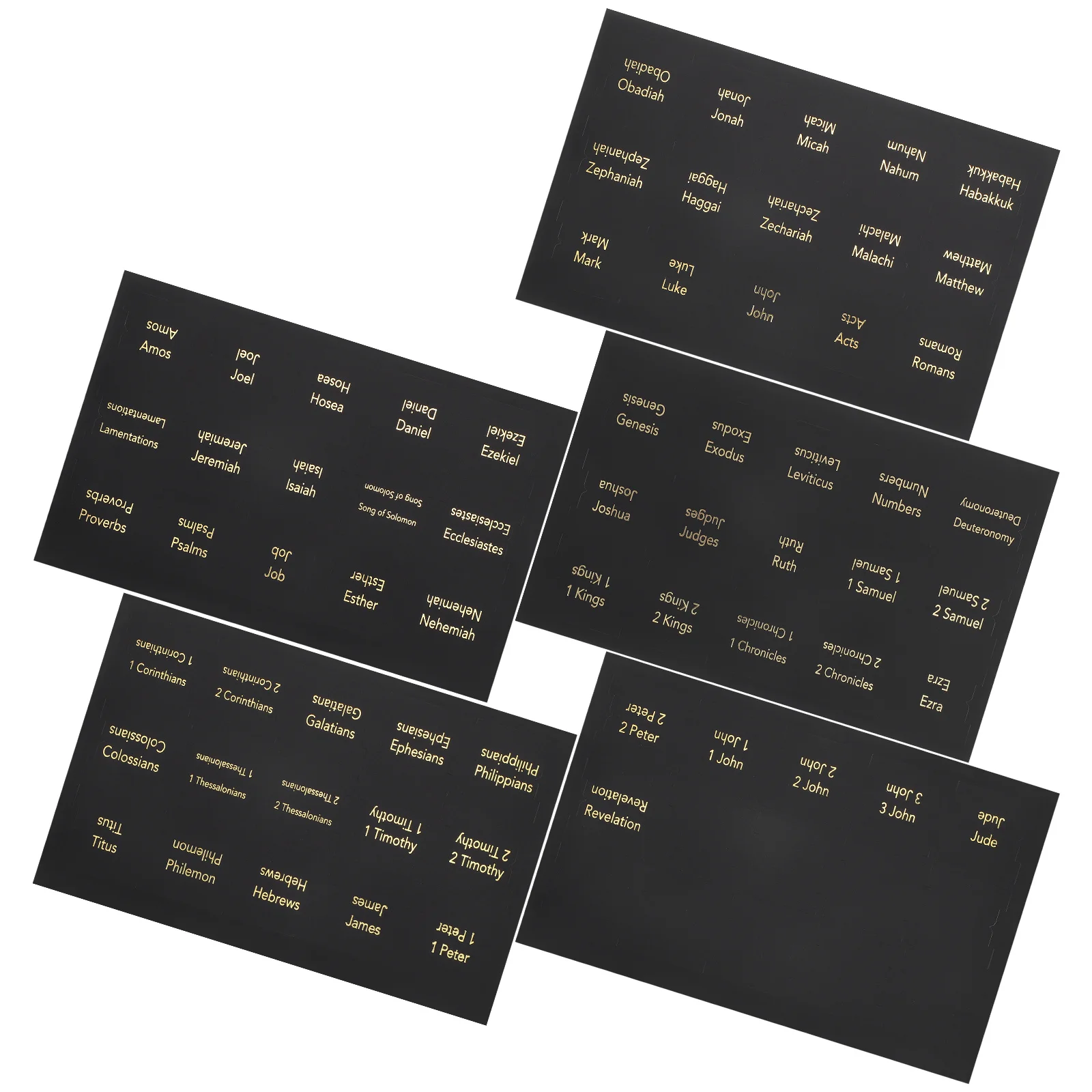 

LALAFINA 5 Sheets Black Repositionable Laminated Bible Tabs Index Labels for Testament Journaling Women Men