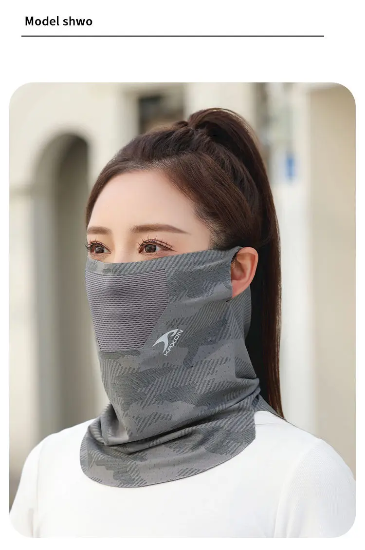 Nackenwärmer, Sonnenschutz-Gesichtsmaske für Radfahren, Frühling und Sommer, atmungsaktiv, zum Angeln, Wandern, Ohrhänger, Sport, Unisex, kühlende Gesichtsbedeckung – Detail 5