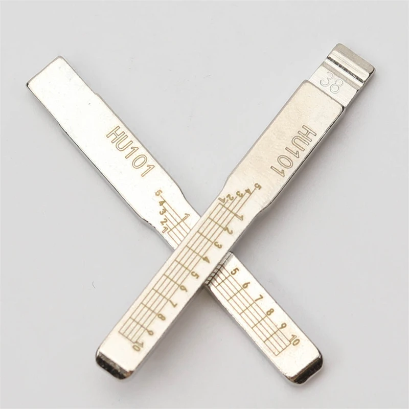 XIEAILI 5Pcs NO.38 HU101 Engraved Line Key Blade Scale Shearing Teeth Uncut Key Blade For Ford Focus/Mondeo  S304